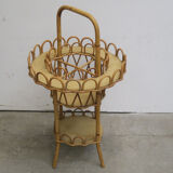 Portable bar stores rattan bottles