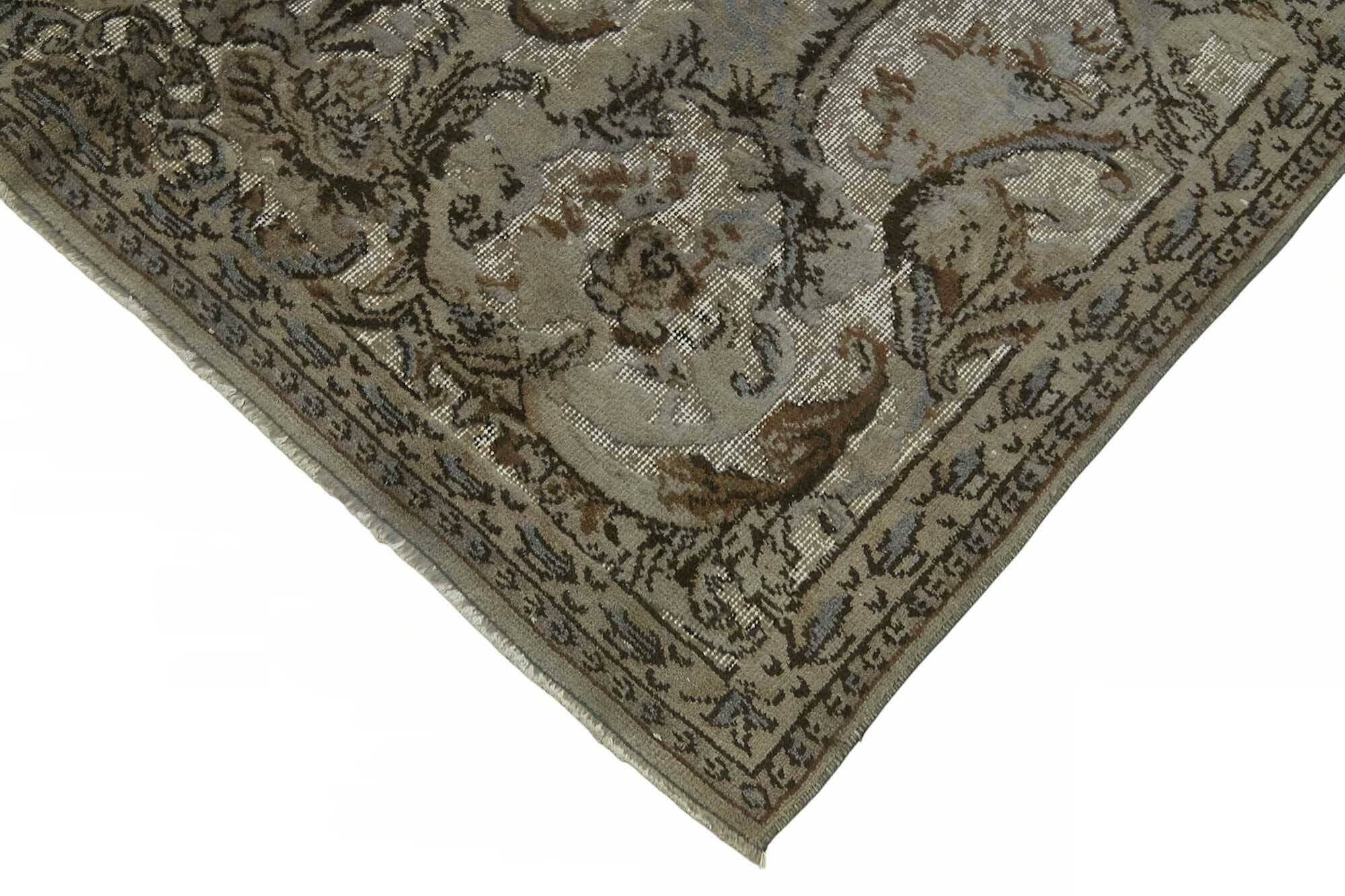 Overdyed Wool Vintage Handmade Carved Rug 166 cm x 266 cm