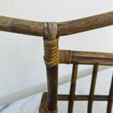 Bamboo rattan magazine rack 1960s
