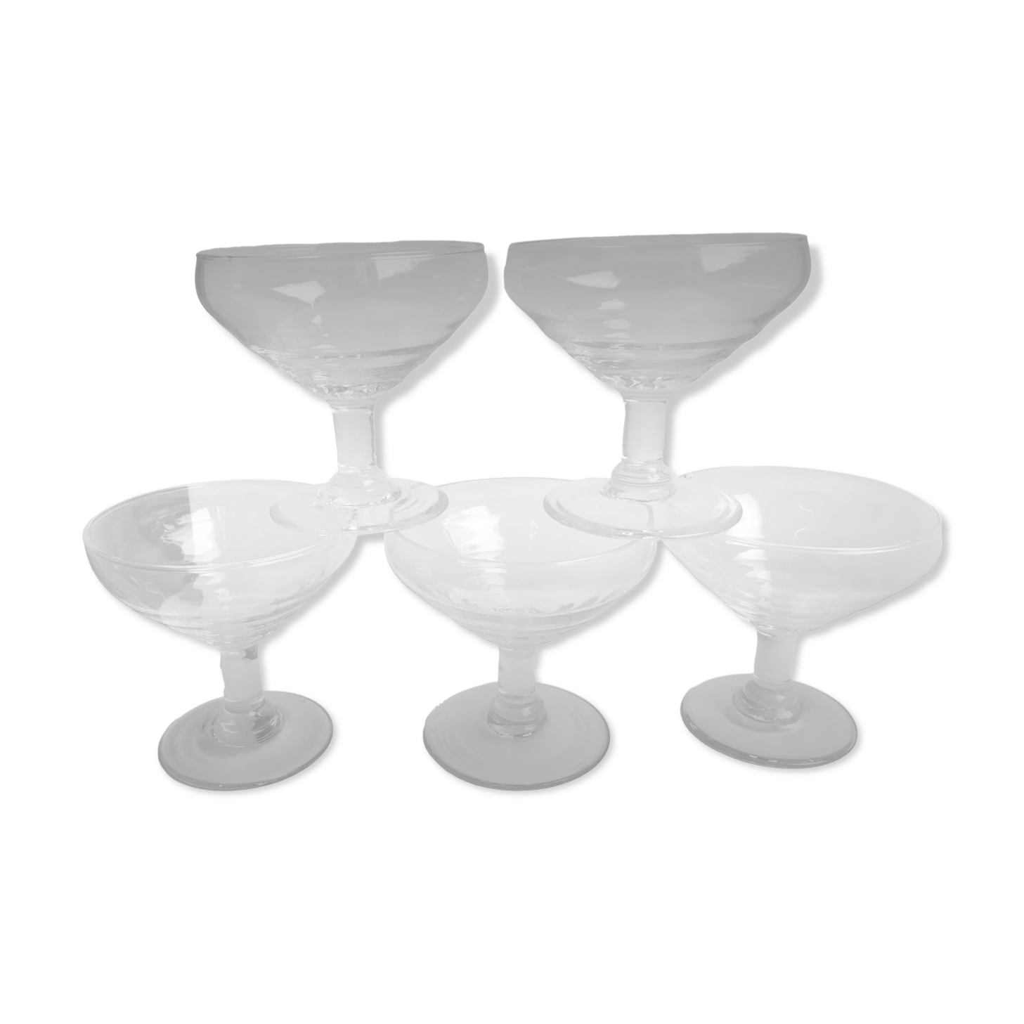 Set of 5 champagne glasses old 40-50 years