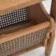 1970s, Danish newspaper side table. Solid oak wood, furniture mesh.
