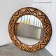 Round rattan mirror 1980