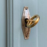 Vintage Parisian wardrobe, blue-green and gray