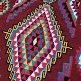 Double-sided Berber kilim rug hand-woven in natural wool