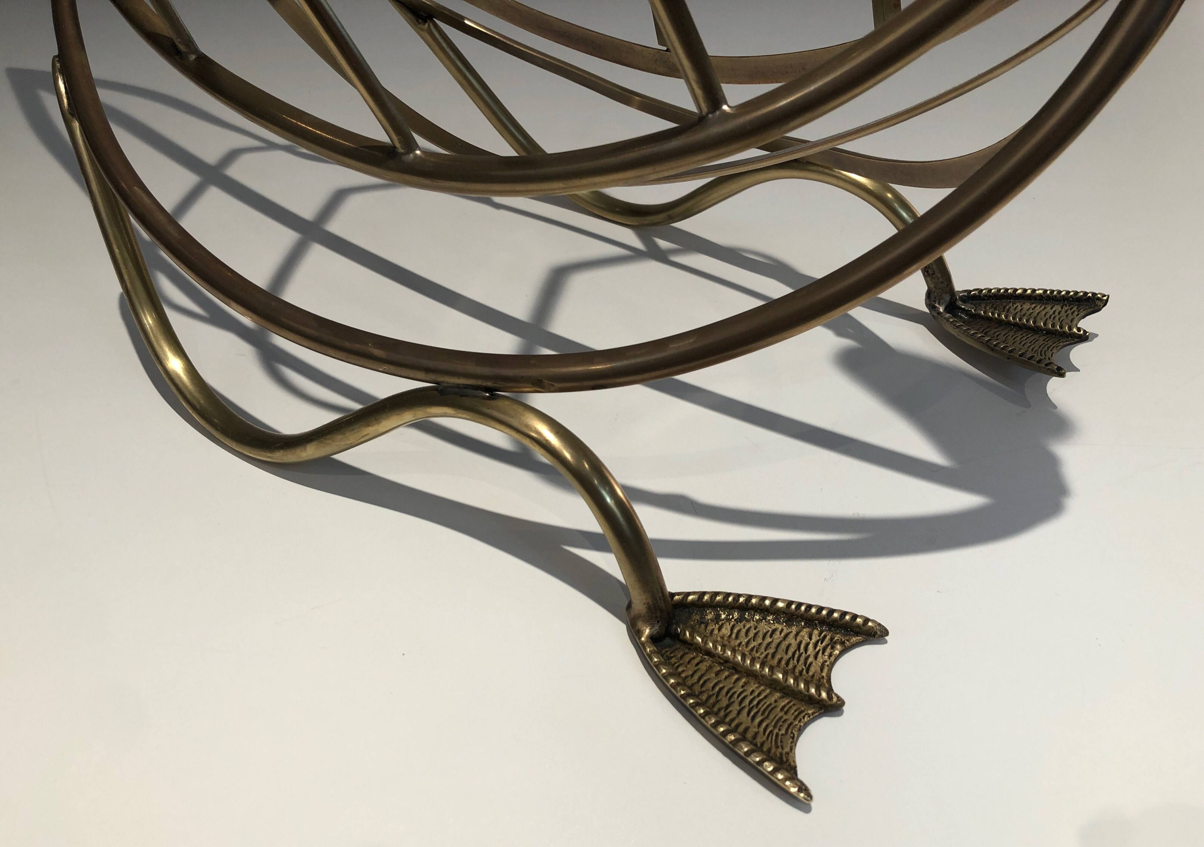 Brass swan magazine rack
