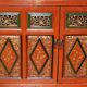 Vintage Chinese lacquered buffet decorated with gold leaf.