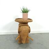 Rattan elephant table vintage side table