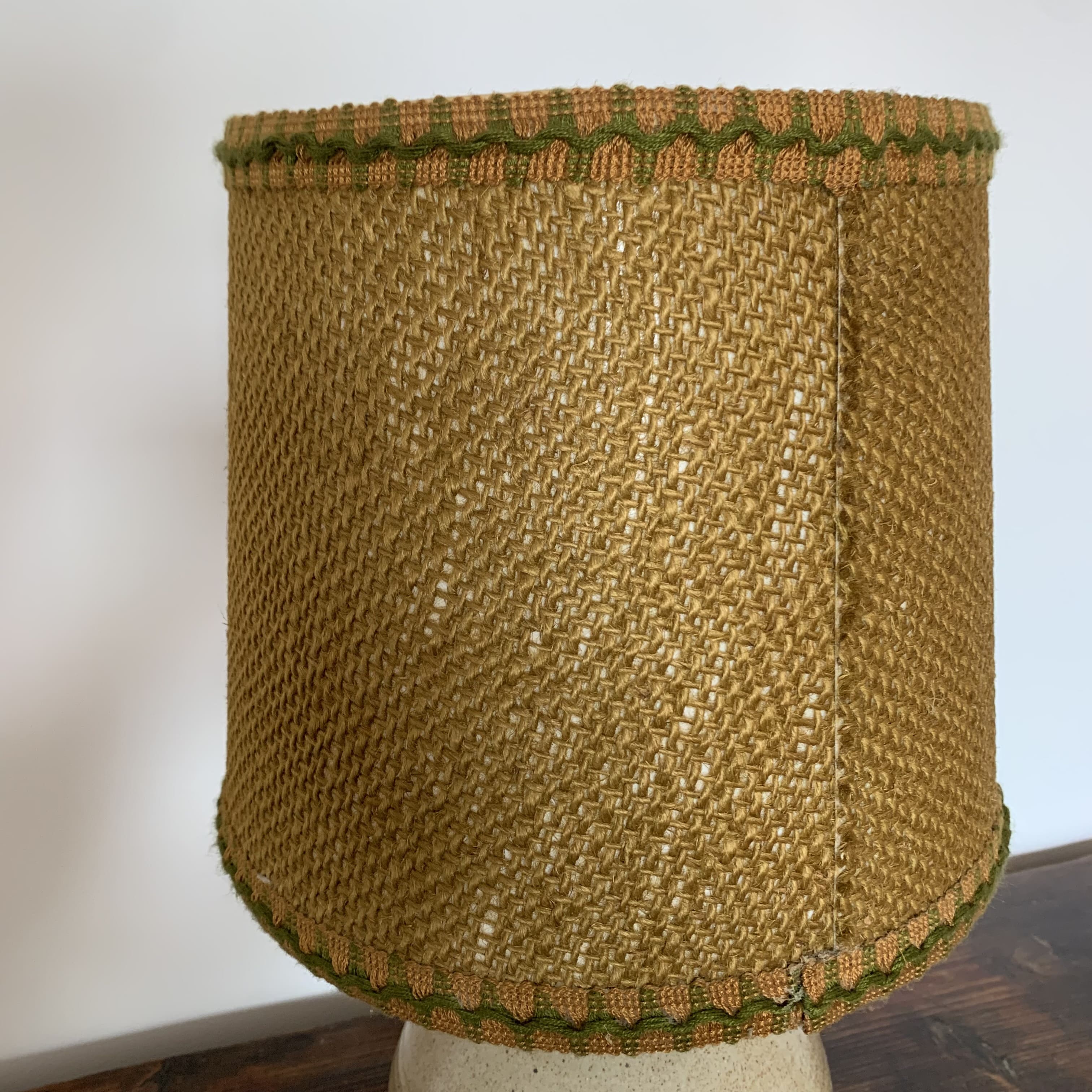Stoneware lamp - rope lampshade