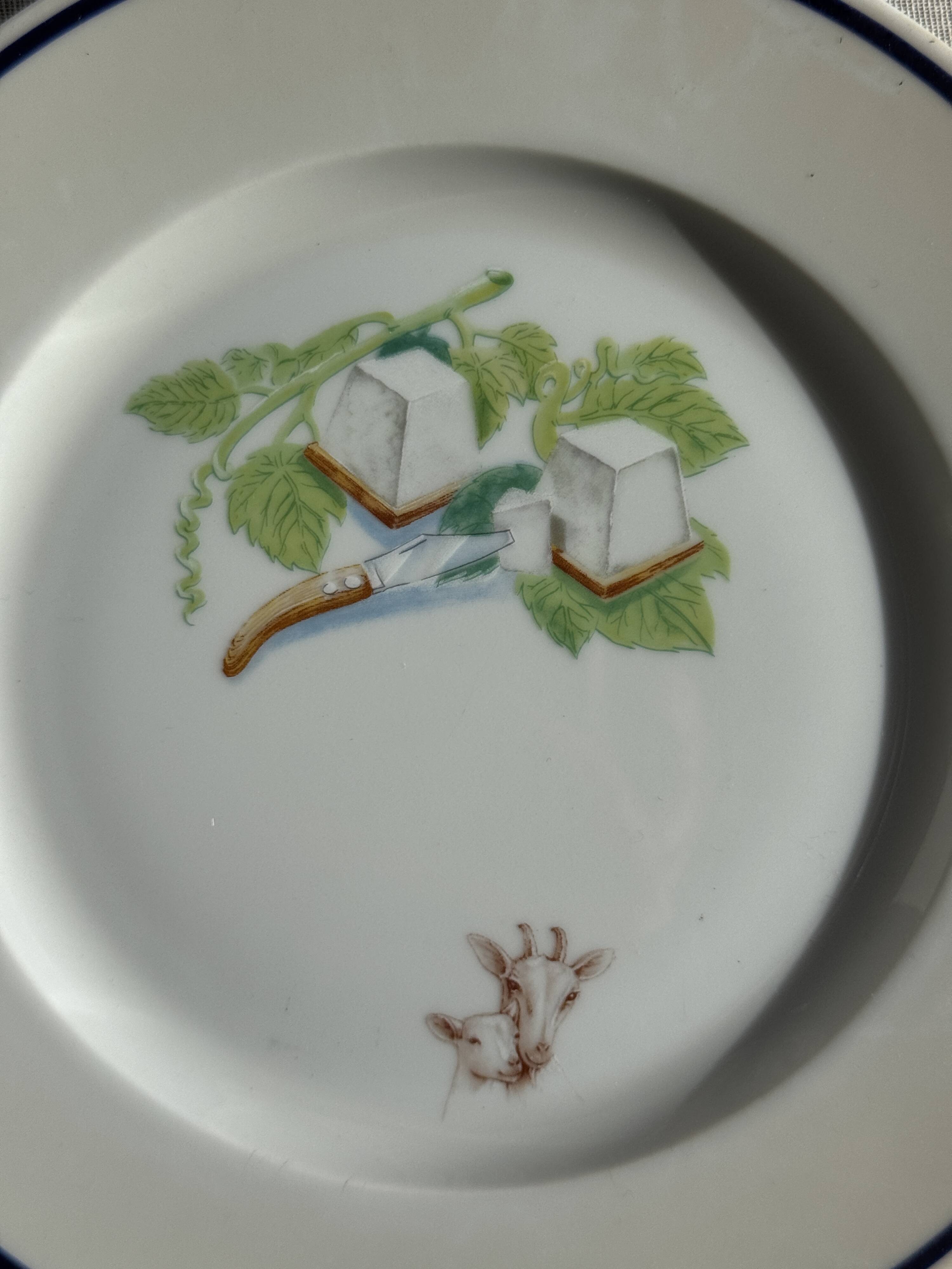 Set of 12 cheese plates France Chavroux 1990s D 21.5