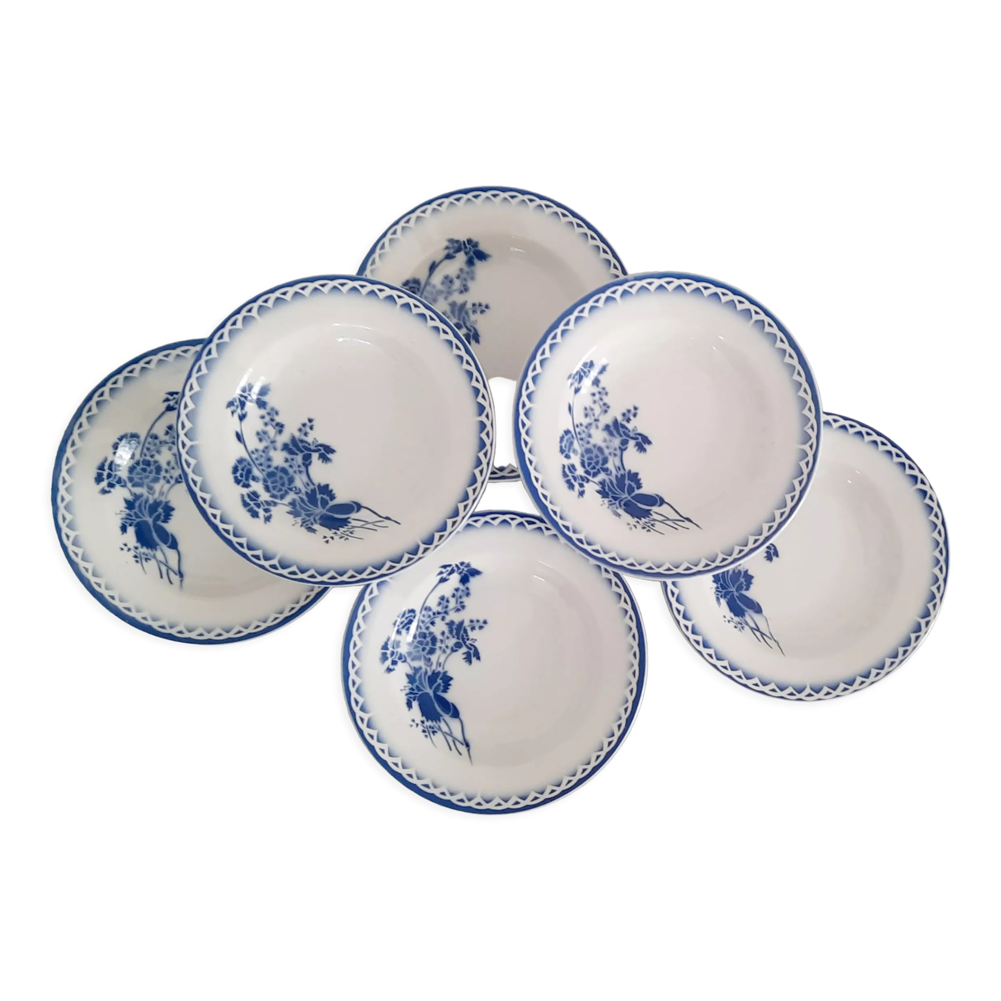 Plates hollows earthenware old Digoin Sarreguemines - model annick - vintage