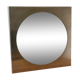 Round mirror with frame in stainless steel of the 1970s 60x60cm