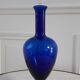 Duo of royal blue and green polished glass decanters 60s-70s