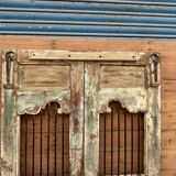 Art Deco patio door in Burmese teak with original patina.