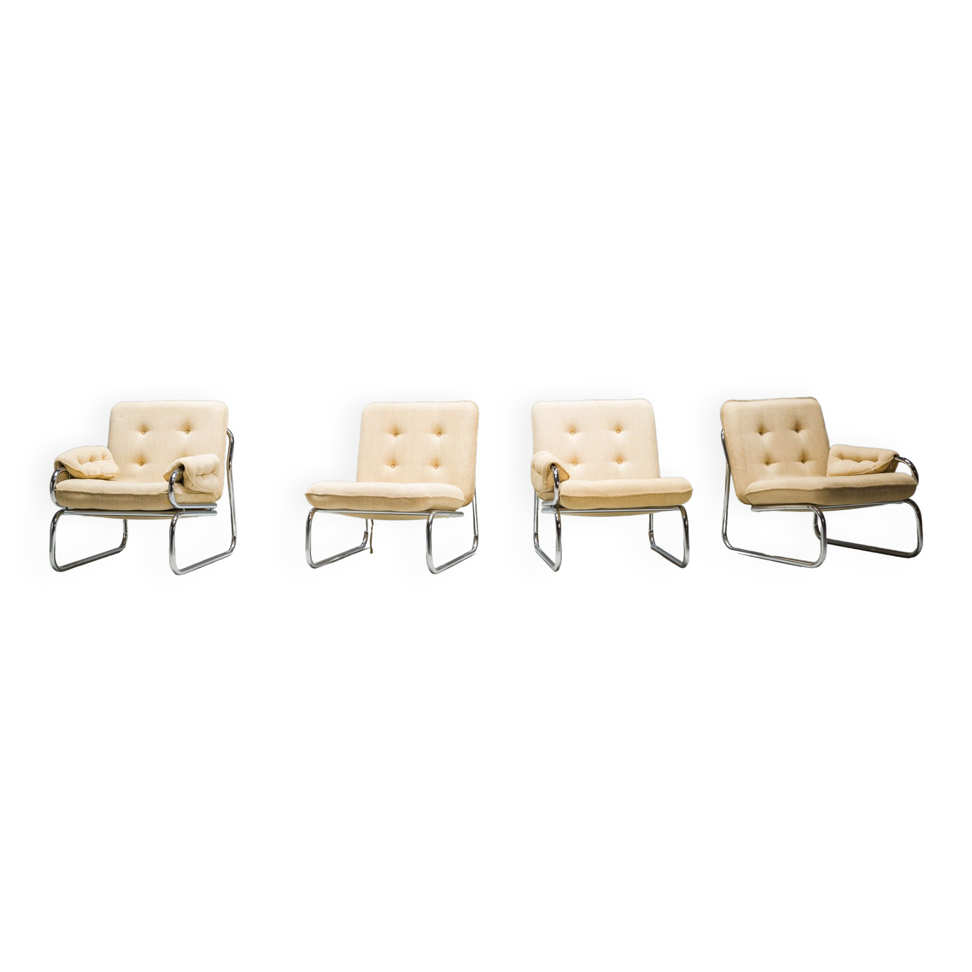 Three-Seater Borkum Sofa and Armchairs by Johan Bertil Häggström for Ikea, 1970s, Set of 2