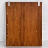 Scandinavian wooden mirror with integrated shelves