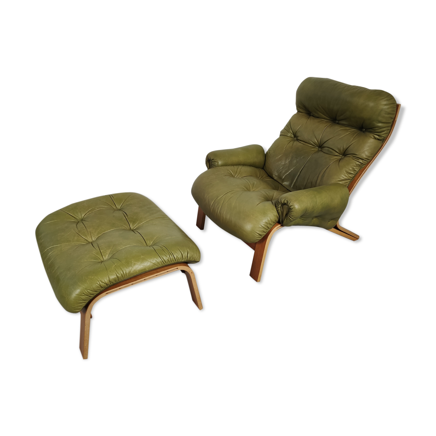 Fauteuil et ottoman Oddvin Rykken Norvège 1970s