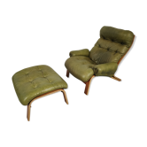 Fauteuil et ottoman Oddvin Rykken Norvège 1970s