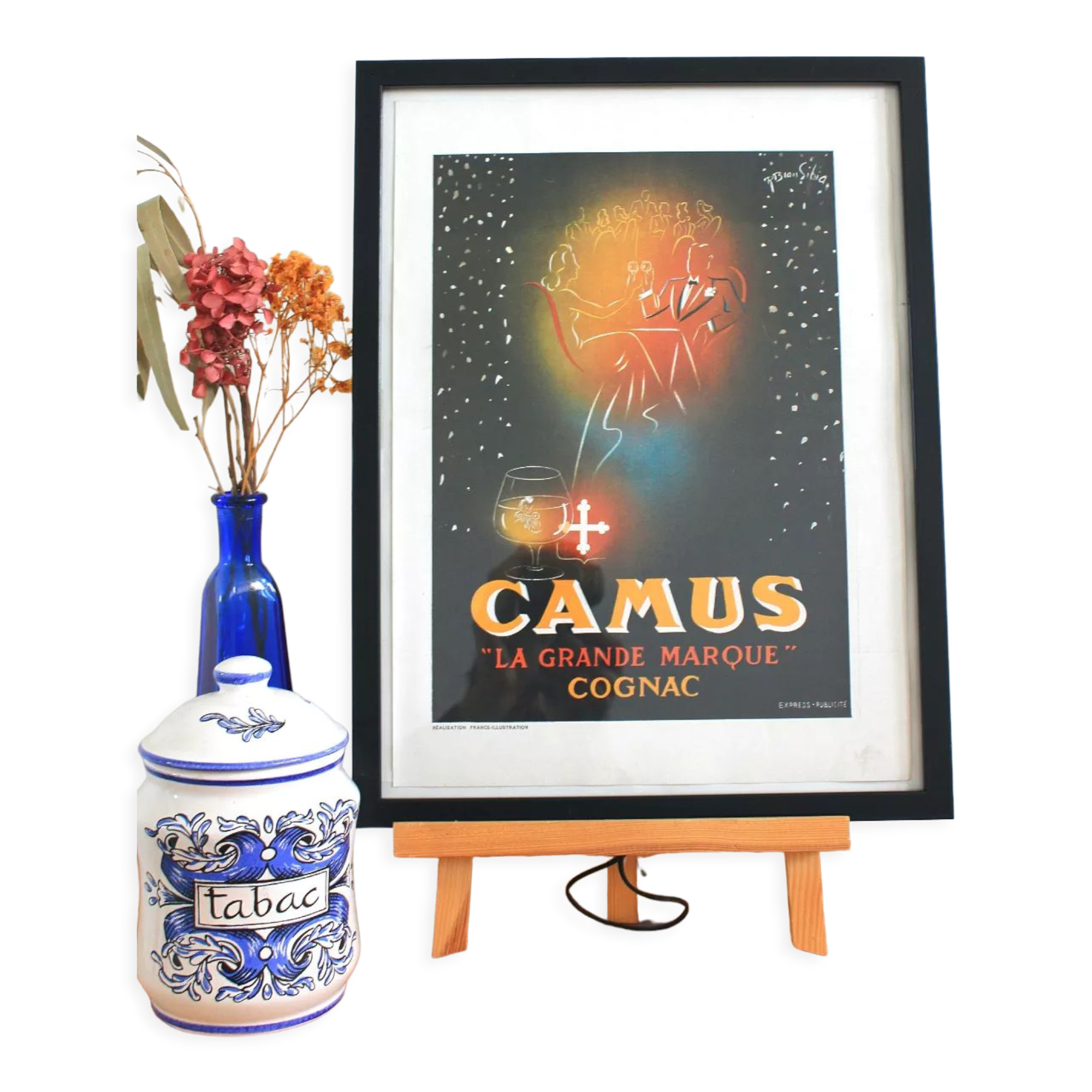 Cognac Camus original vintage advertising poster 1950s