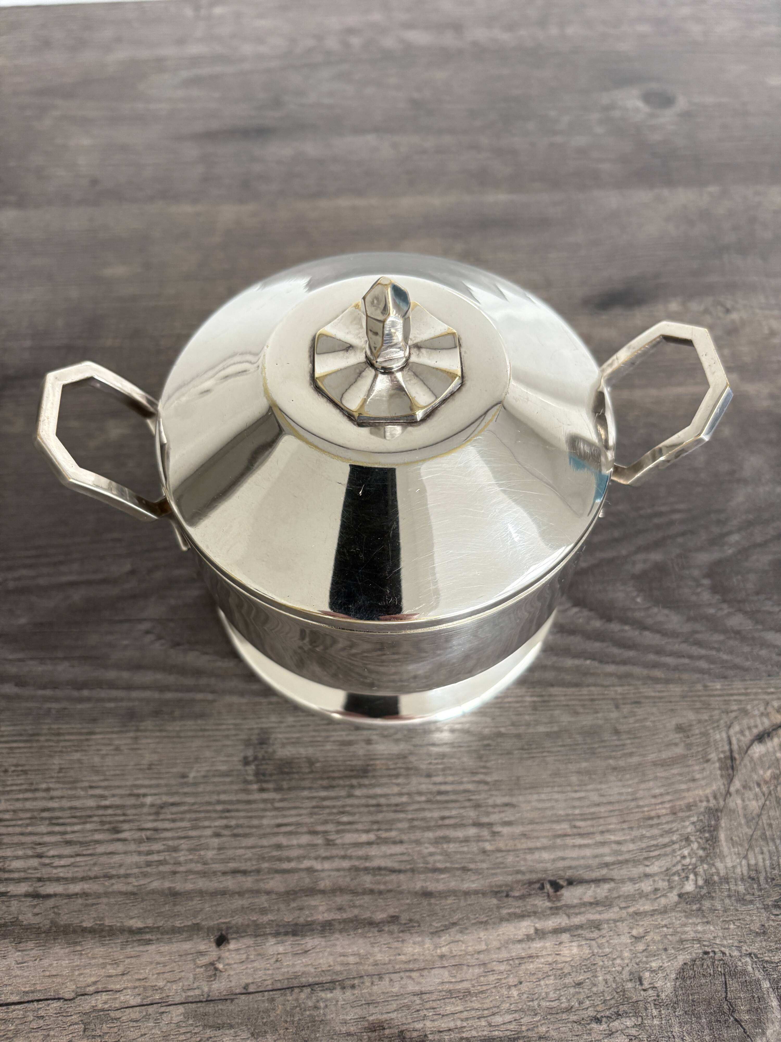 Antique silver-plated sugar bowl