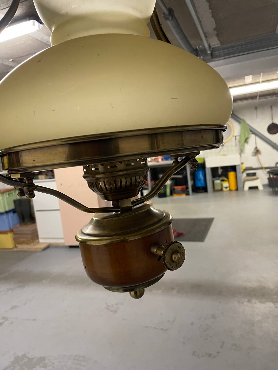 Opaline glass pendant light