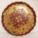 Assiette décorative en bois rouge profond vintage, Italie, années 1960