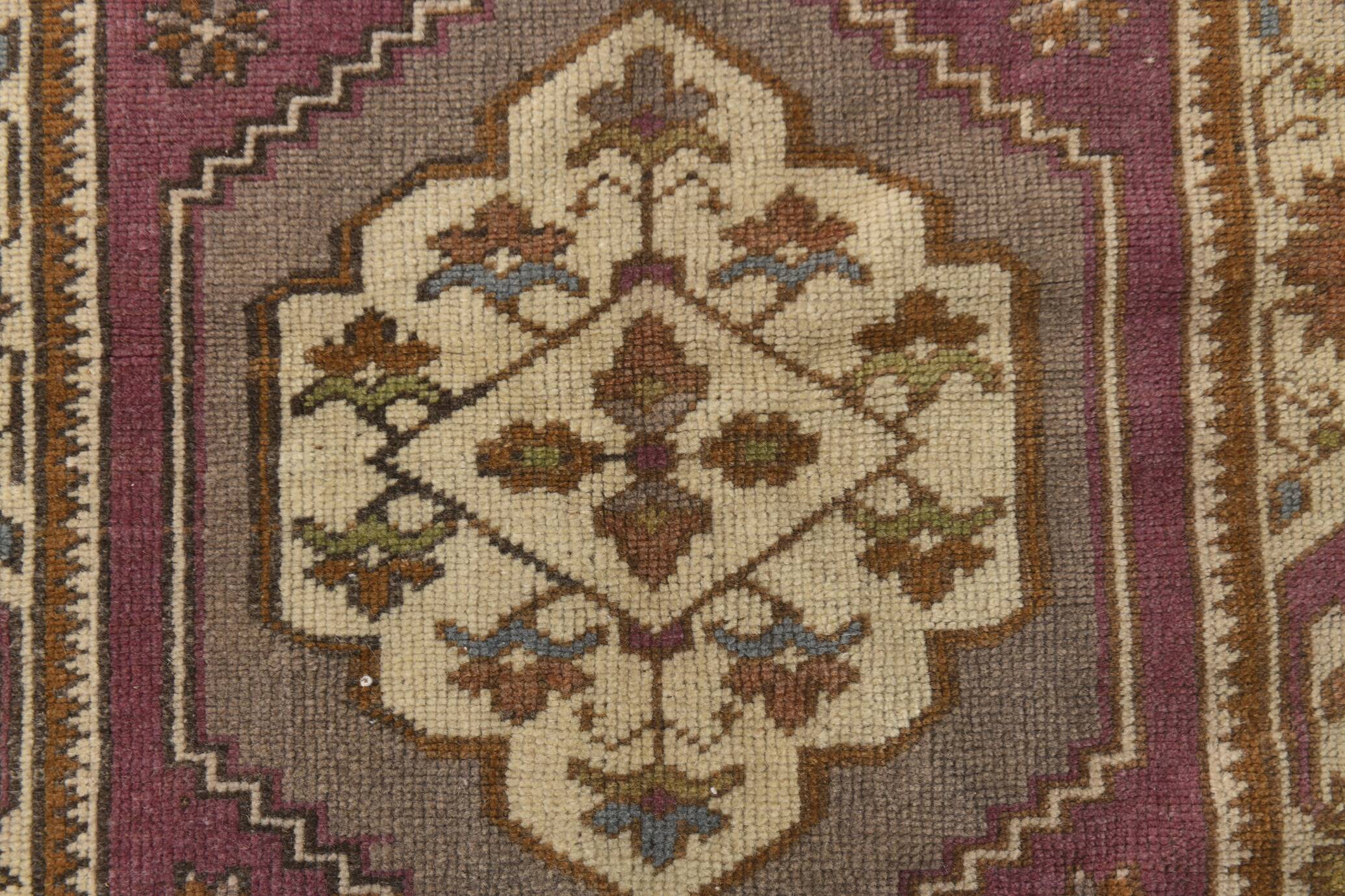 3x11 Plum & Beige Oriental Persian Runner Rug, 78x332Cm