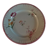 Flat earthenware plate by choisy le roi for au vase étrusque paris