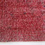 Tapis rouge affligé vintage 195x113cm