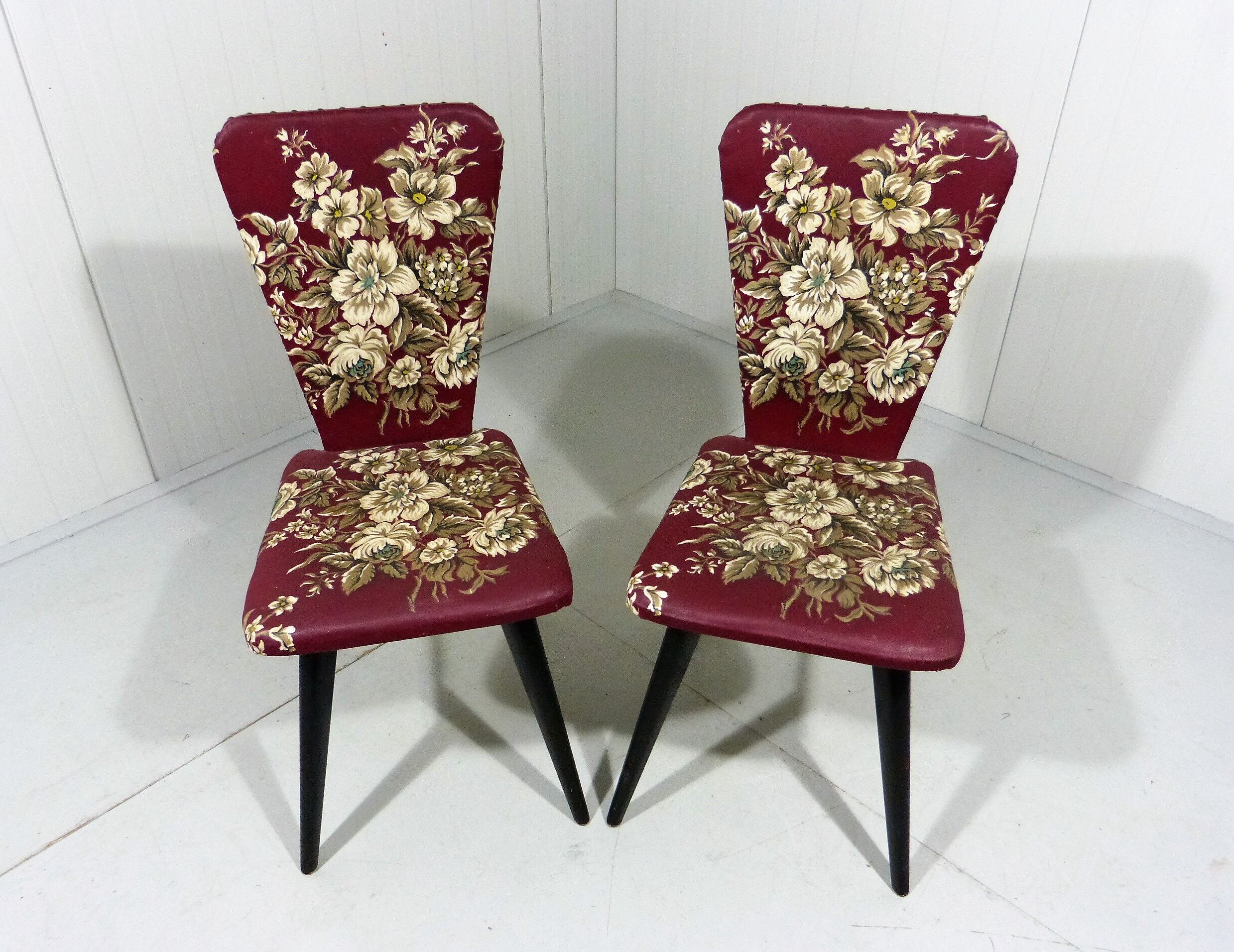 Set of 2 flower side chairs 1950’s
