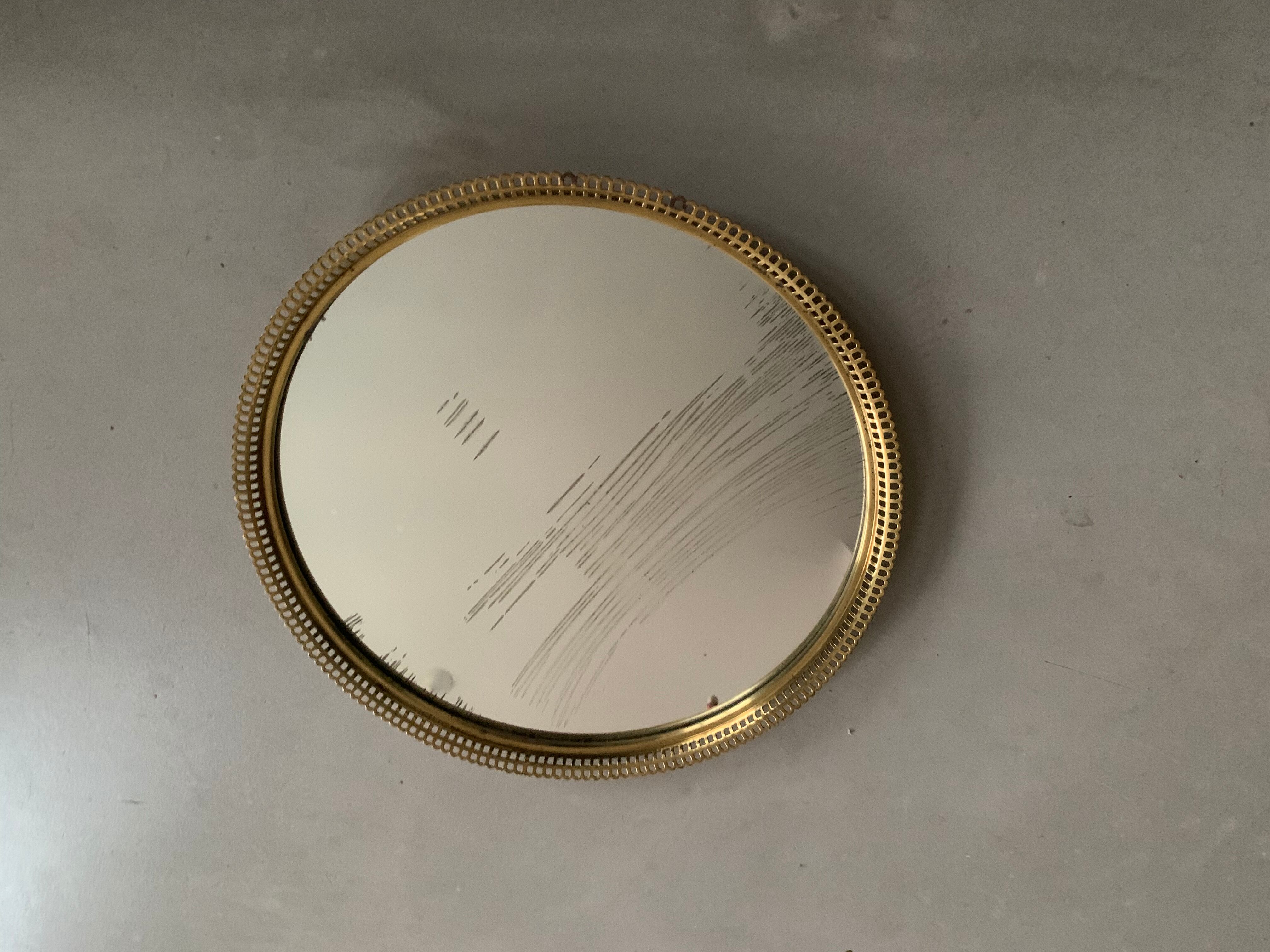 Old gilded round mirror, 33 cm