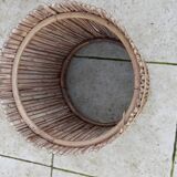 cache pot vintage en rotin année 50
