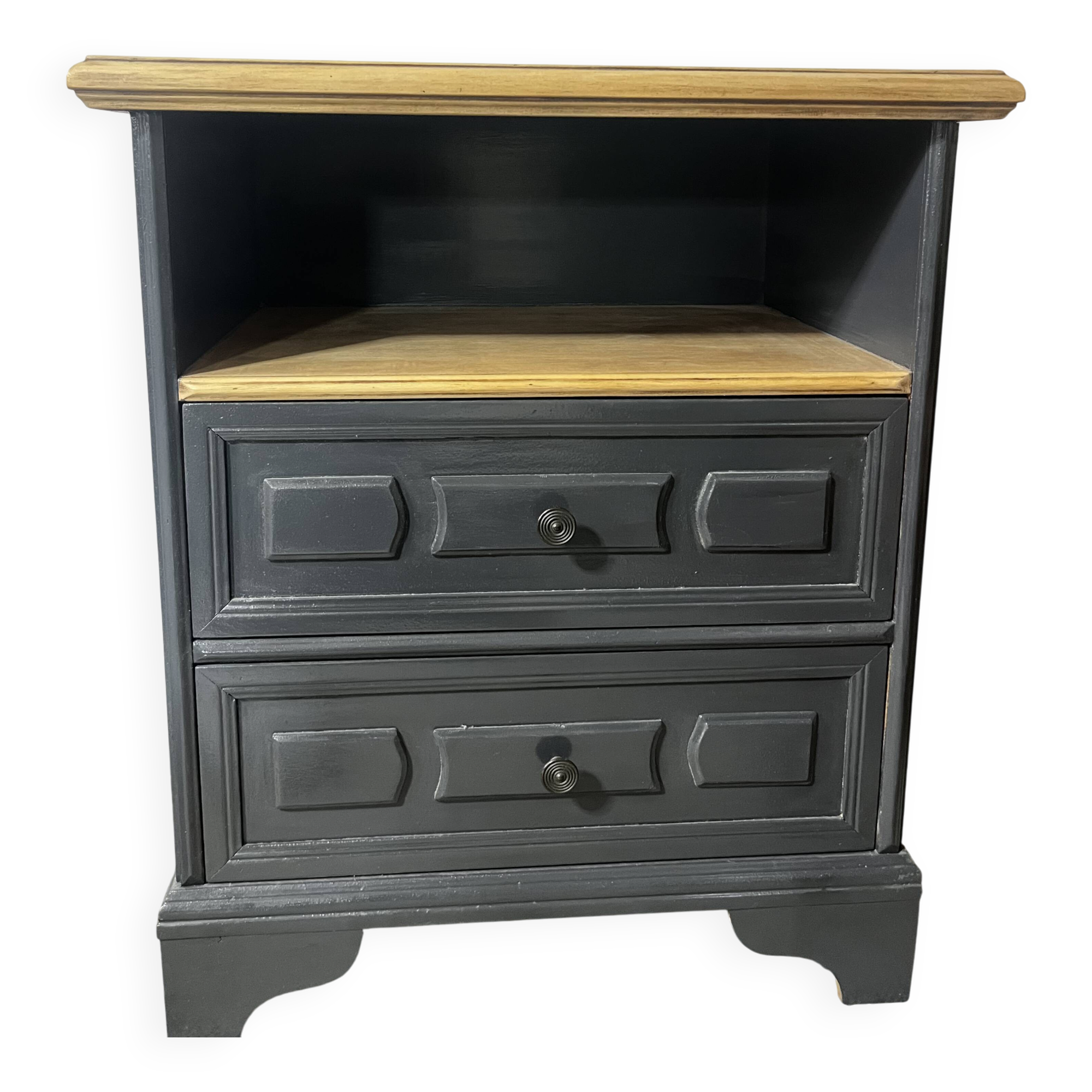 Reworked antique bedside table