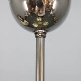 Art Deco nickel chandelier with cream glass cylinders, Czechoslovakia, 1930s