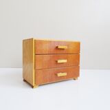 Boîte en bois avec tiroirs, boîte à bijoux années 1960