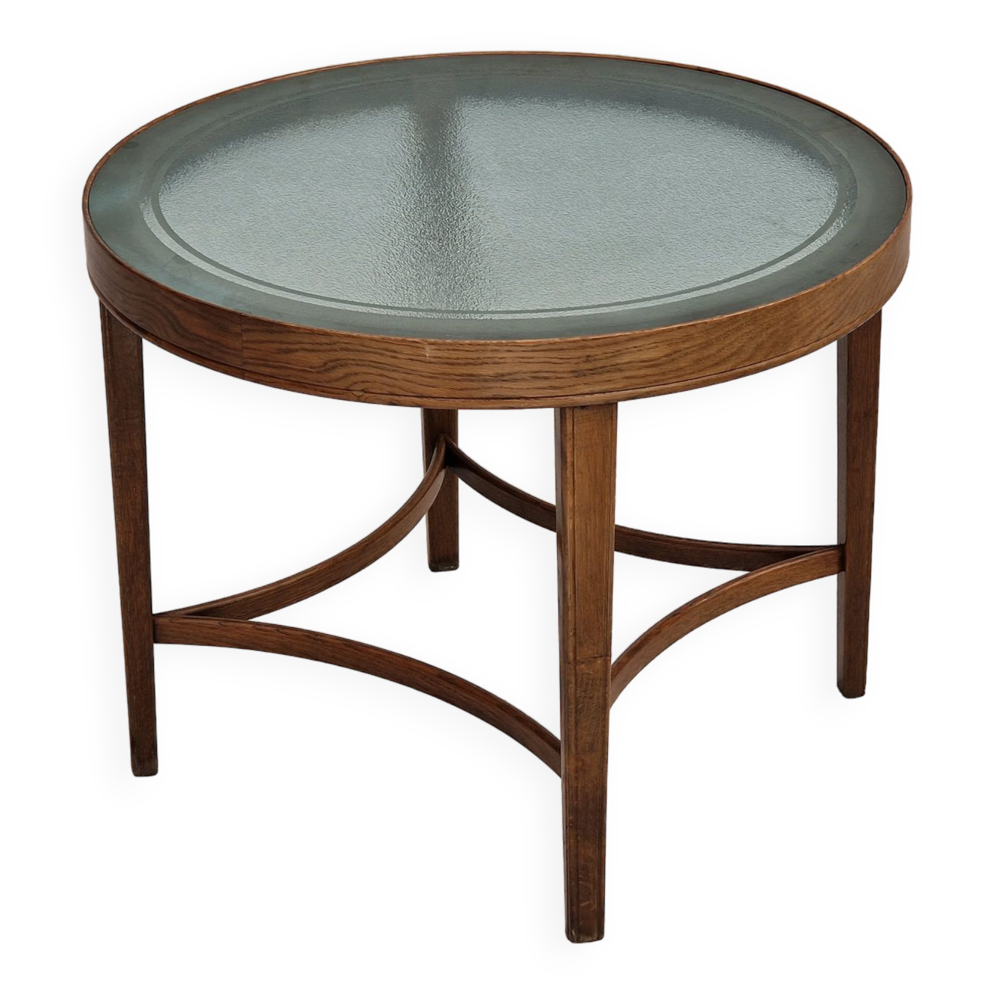 1950s, danish design, coffee table, glass, oak wood, original condition.