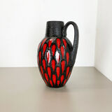 Pottery fat lava "strawberry" 414-38 floor vase made by scheurich, 1970s