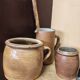 Set of 3 pieces of antique rustic French stoneware ceramic.