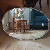 Vintage beveled octagonal mirror