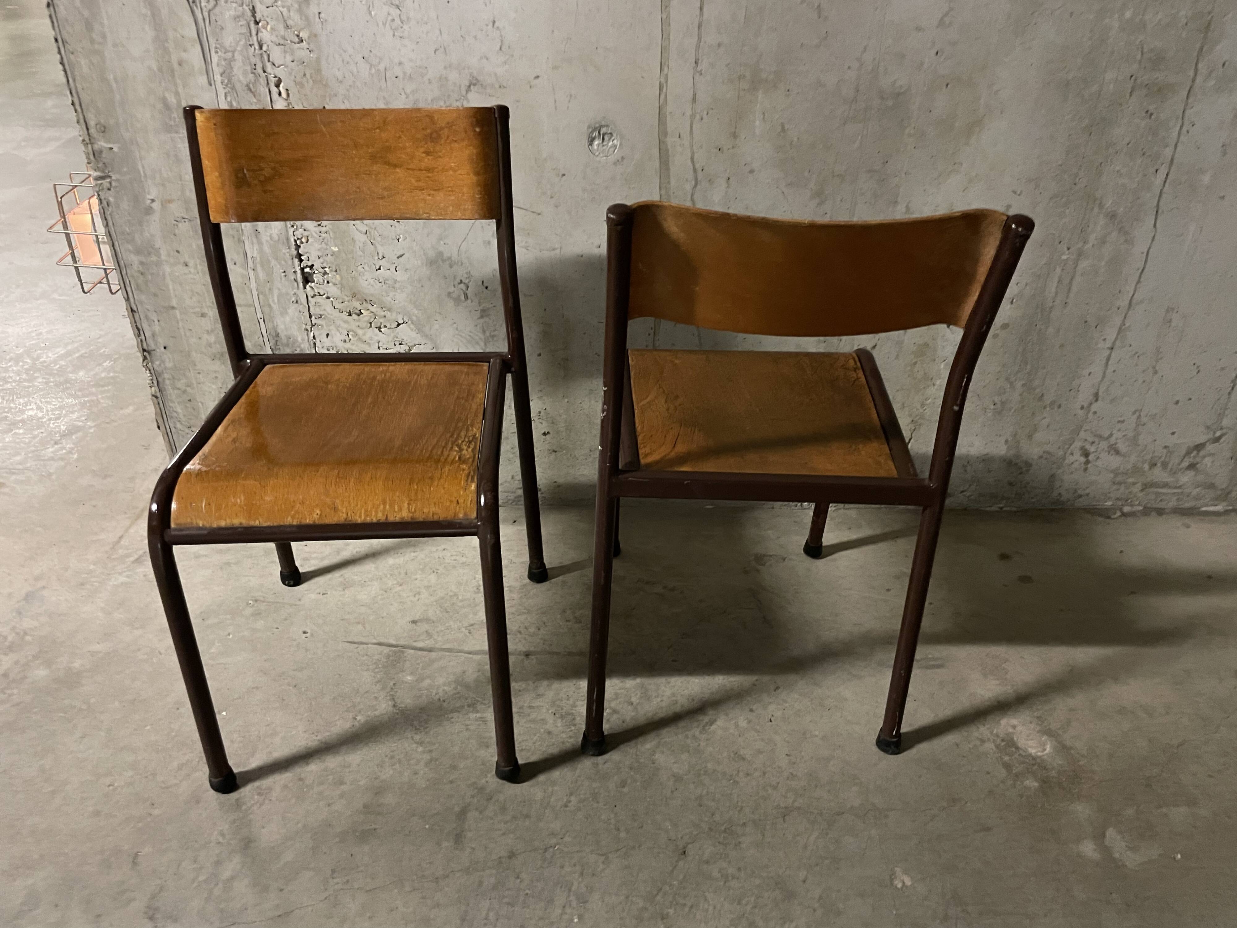 Pair of Mullca school chairs