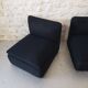 Pair of vintage black armchairs