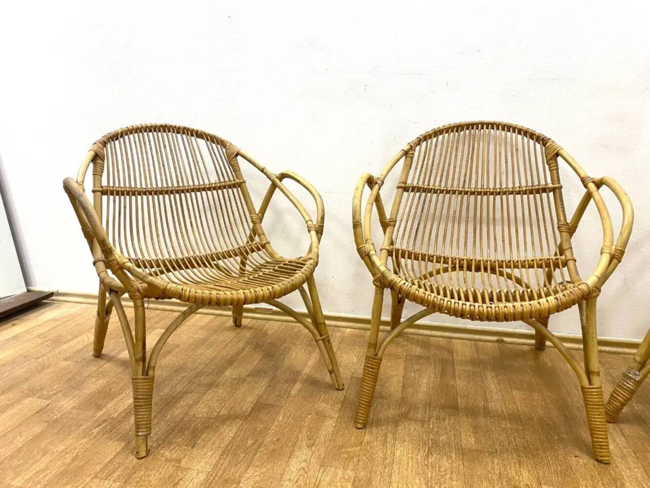 Set of 3 Retro Armchairs with Table, Alan Fuchs, 1960s, Czechoslovakia