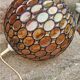 Ball pendant light in orange and enameled glass from the 70s