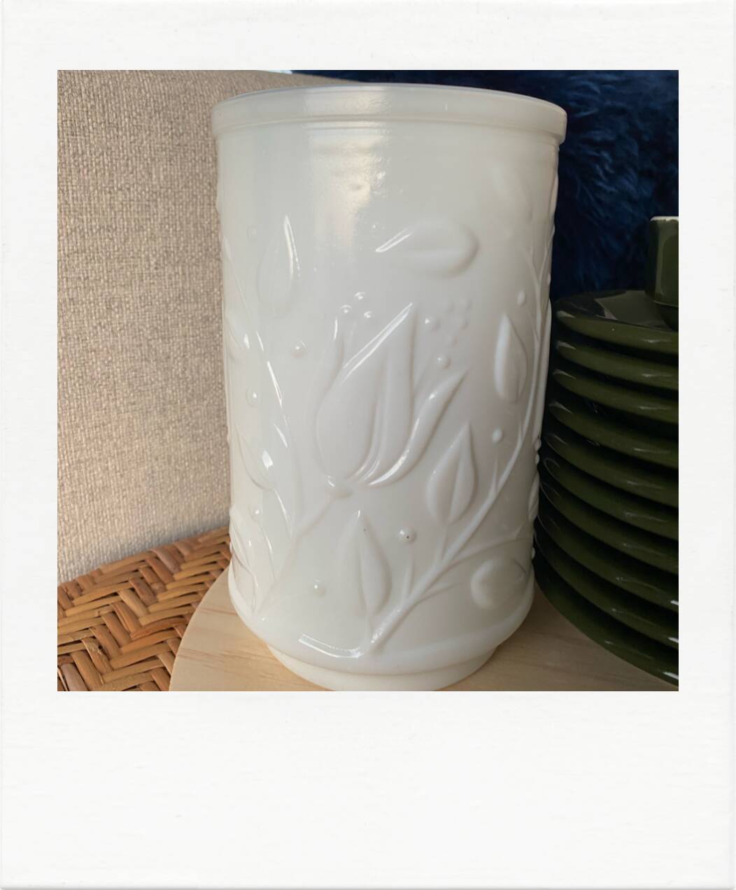 Large opaline white vase
