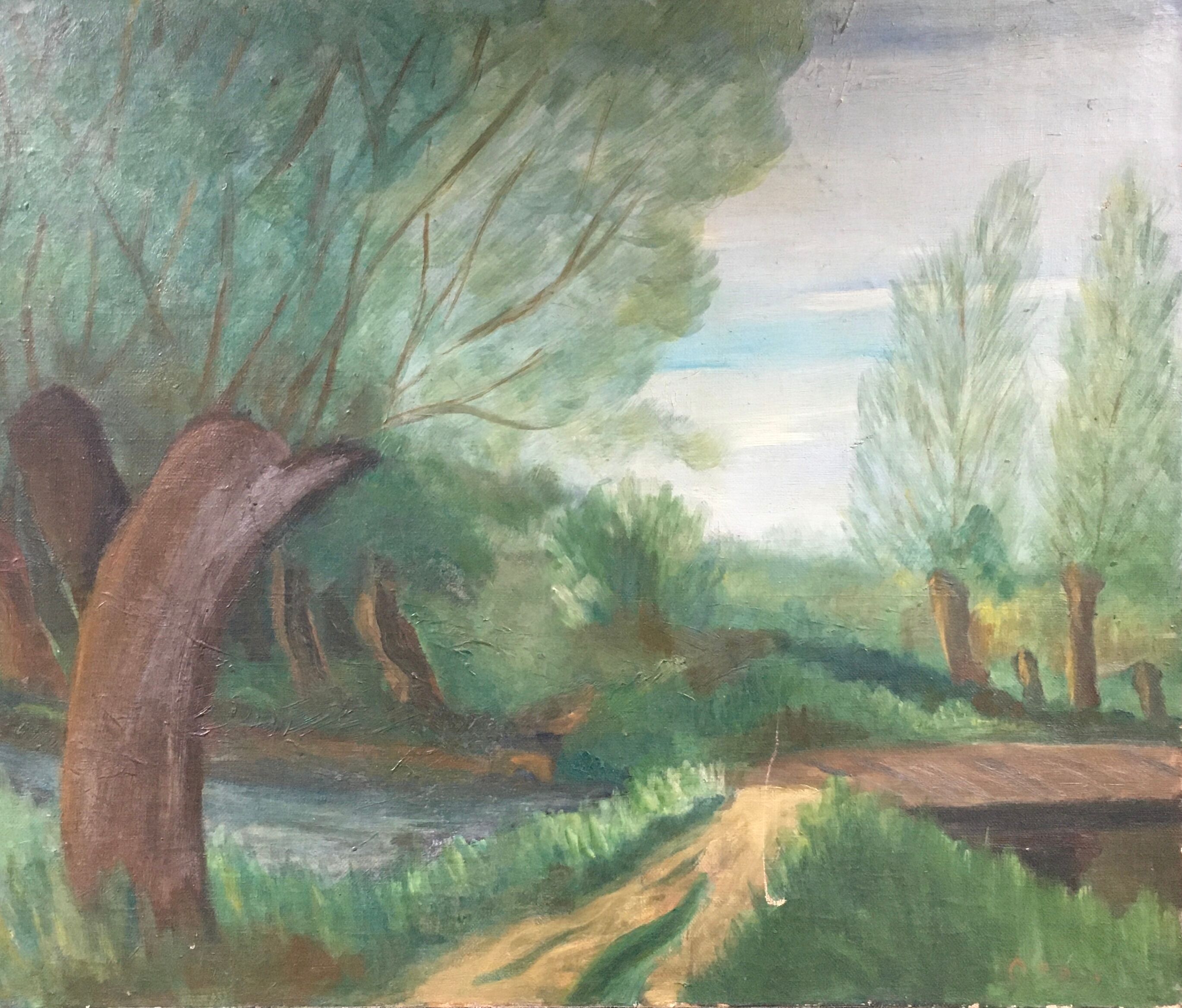 Green countryside landscape board