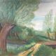 Tableau paysage de campagne verte