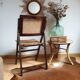 Vintage wood chair and folding cannage 60s