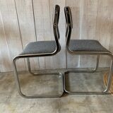 Series of 4 chrome chairs