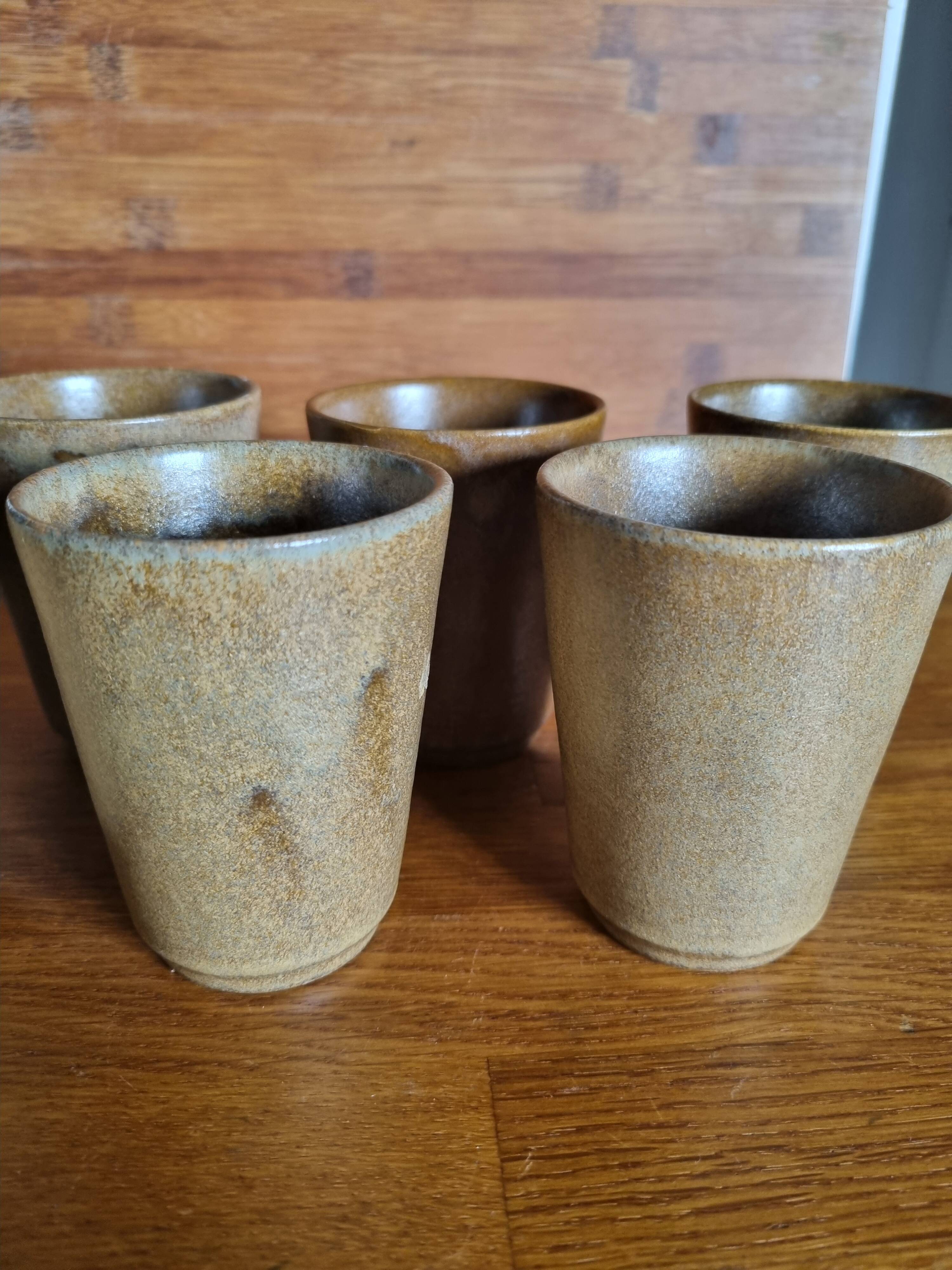 Set of 6 Digoin stoneware tumbler glasses