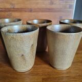 Ensemble de 6 verres gobelets en grès Digoin