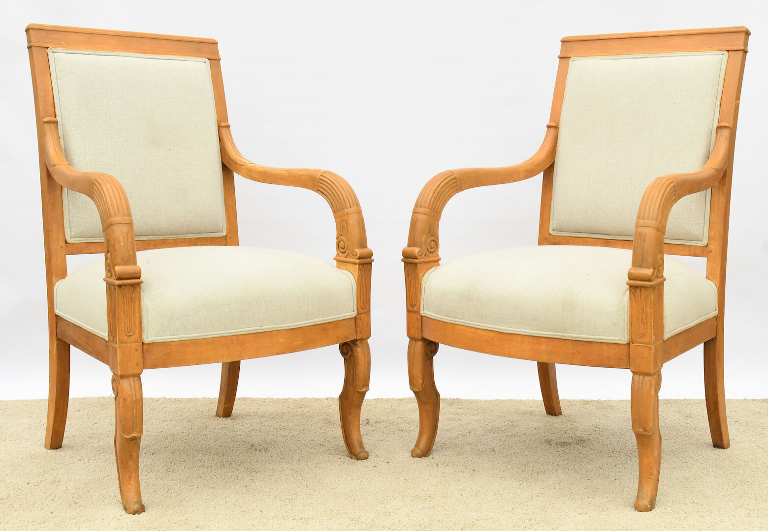 Pair of Restoration style armchairs